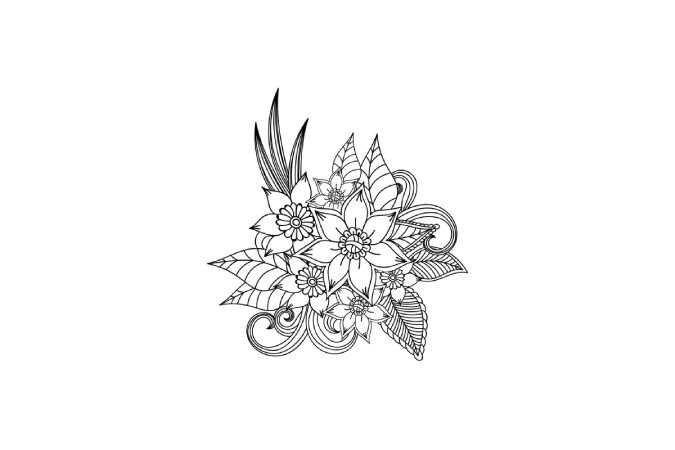 #2. Flower Coloring Page | Printable Flower Design Coloring Page for Kids & Adults